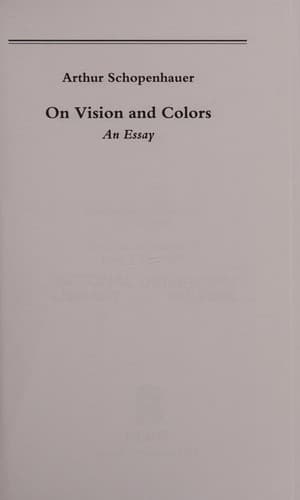Cover image for On vision and colors