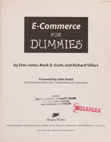 Cover image for E-commerce for dummies
