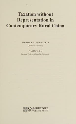 Cover image for Taxation without representation in rural China