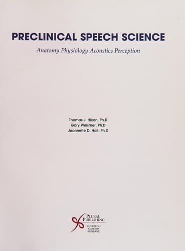 Cover image for Preclinical Speech Science