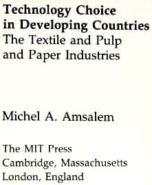 Cover image for Technology choice in developing countries