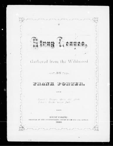 Cover image for Stray leaves gathered from the wildwood
