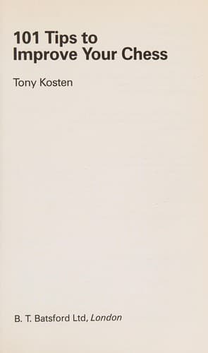 Cover image for 101 tips to improve your chess