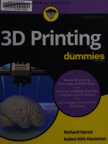 Cover image for 3D printing for dummies