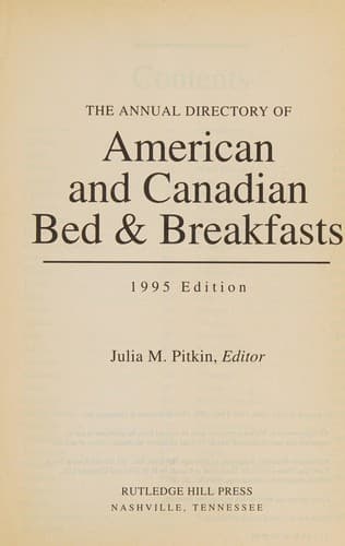 The Annual Directory of American and Canadian Bed & Breakfasts 1995 (Travel)