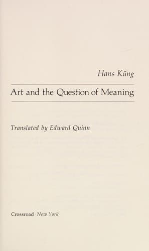 Cover image for Art and the question of meaning