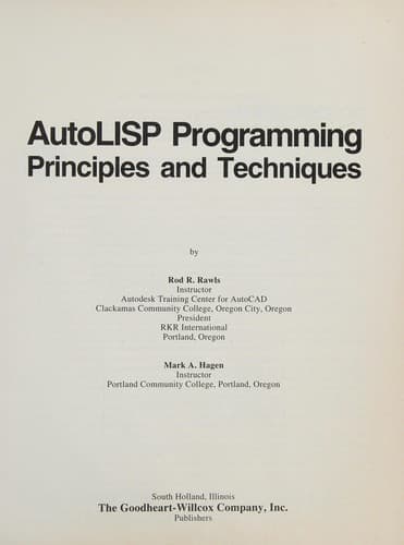 Cover image for AutoLISP programming