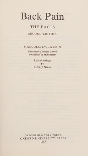 Cover image for Back pain