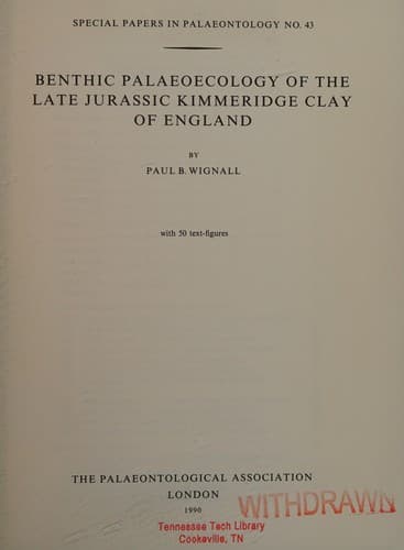 Benthic palaeoecology of the Late Jurassic Kimmeridge Clay of England