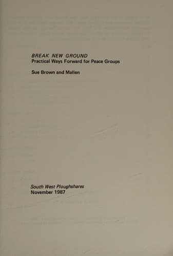 Break new ground