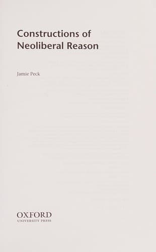 Cover image for Constructions of neoliberal reason