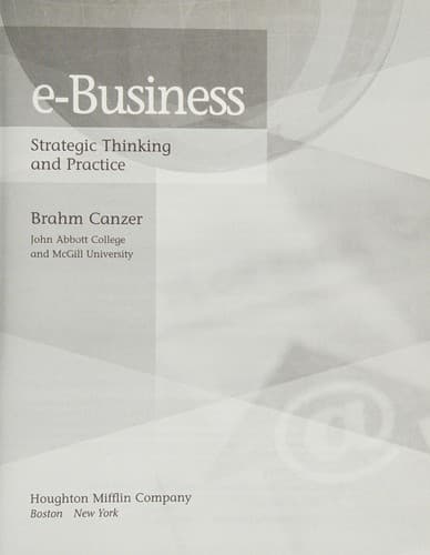 Cover image for e-Business