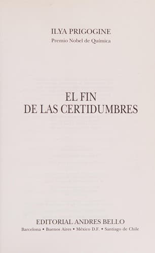 Cover image for El Fin de las Certidumbres