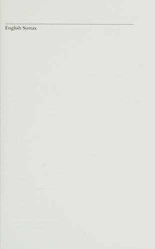 Cover image for English syntax