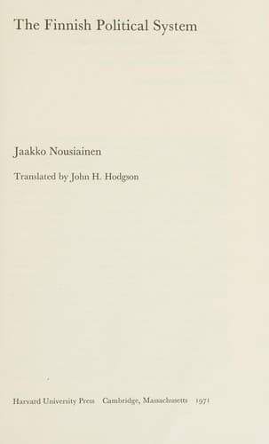 Cover image for The Finnish political system.