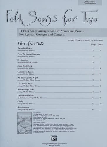 Cover image for Folk Songs For Two