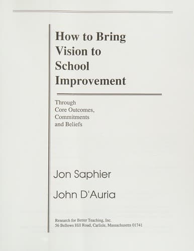 Cover image for How to bring vision to school improvement