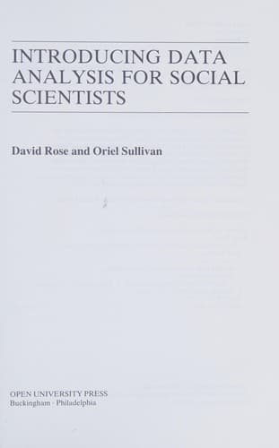 Cover image for Introducing data analysis for social scientists