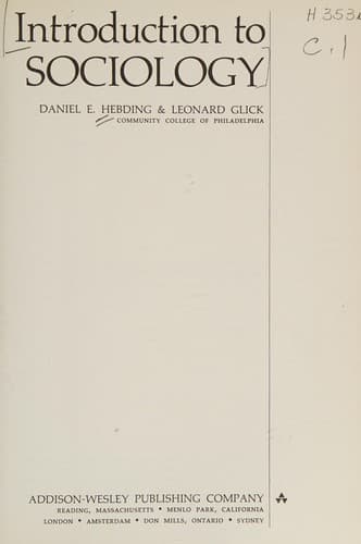 Cover image for Introduction to sociology