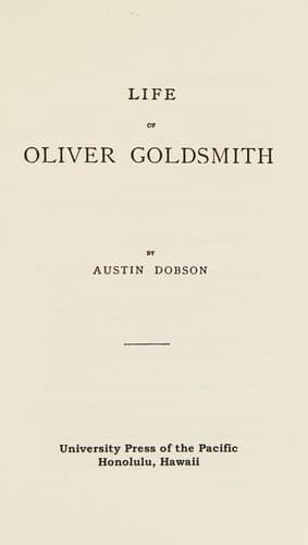 Cover image for Life of Oliver Goldsmith