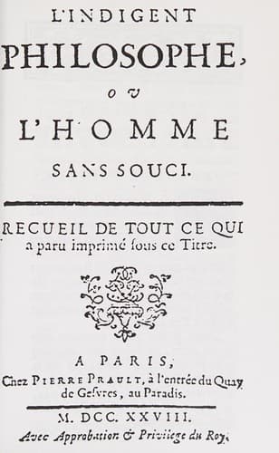 L'Indigent Philosophe, Ou L'Homme Sans Souci