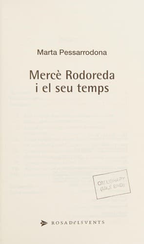 Cover image for Mercè Rodoreda i el seu temps