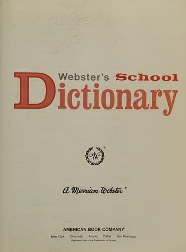 Cover image for Webster's School dictionary.