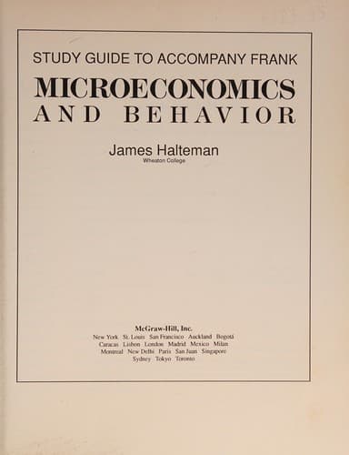Cover image for Microeconomics and Behaviour