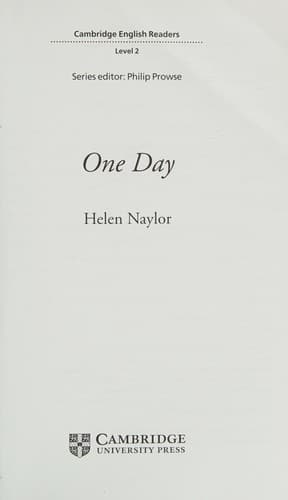 Cover image for One Day (Cambridge English Readers)