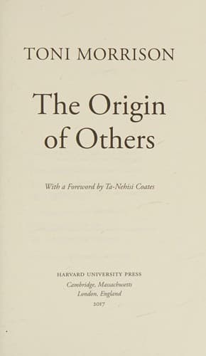 Cover image for The origin of others