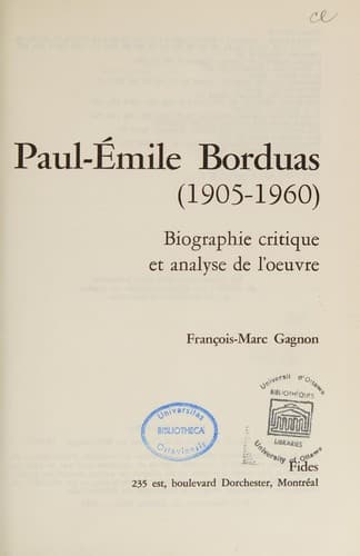 Paul-Émile Borduas, 1905-1960