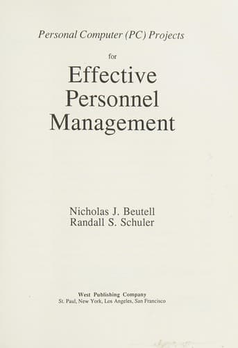 Cover image for Personal computer (PC) projects for effective personnel management