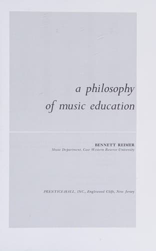 Cover image for A philosophy of music education.