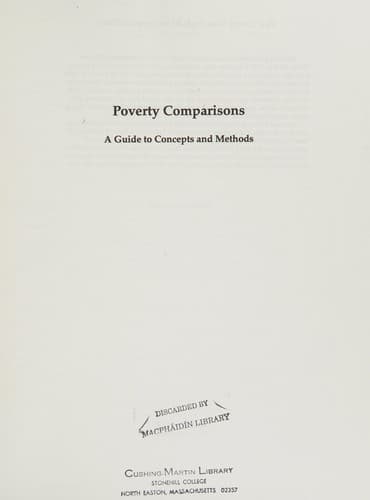 Cover image for Poverty comparisons