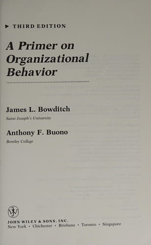 Cover image for A primer on organizational behavior