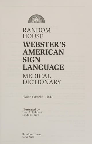 Cover image for Random House Webster's American sign language medical dictionar