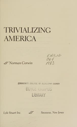 Cover image for Trivializing America