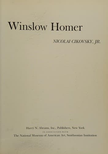 Cover image for Winslow Homer