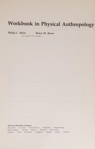 Cover image for Workbook in physical anthropology