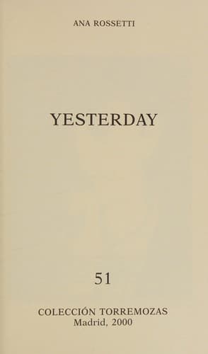 Cover image for Yesterday