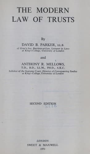 Cover image for The modern law of trusts