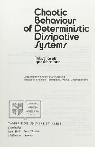 Cover image for Chaotic Behaviour of Deterministic Dissipative Systems