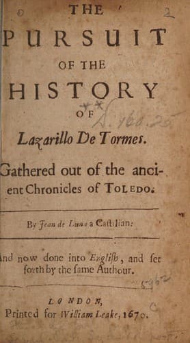 The Pursuit of the History of Lazarillo de Tormes. by Jean de Luna