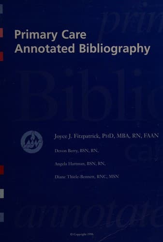 Cover image for Primary care annotated bibliography