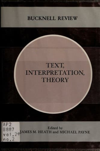 Cover image for Text, interpretation, theory
