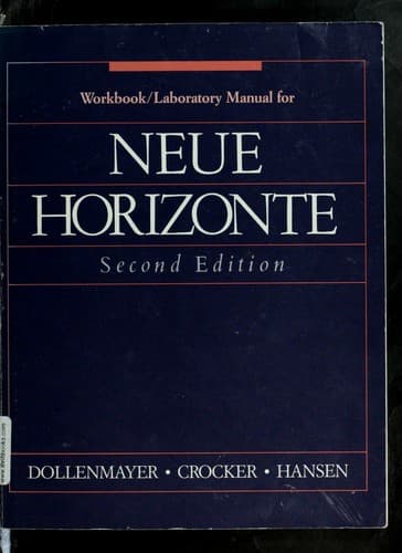 Cover image for Workbook/laboratory manual for Neue horizonte