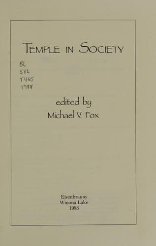 Cover image for Temple in society