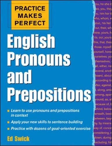 Cover image for English pronouns and prepositions
