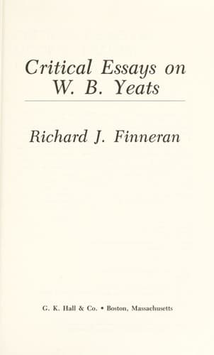 Cover image for Critical essays on W.B. Yeats