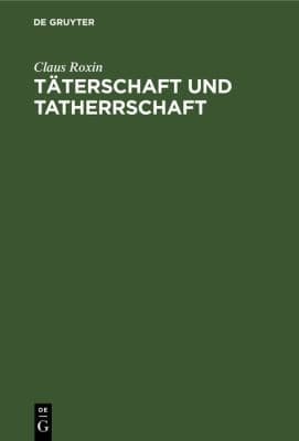 Cover image for Täterschaft und Tatherrschaft